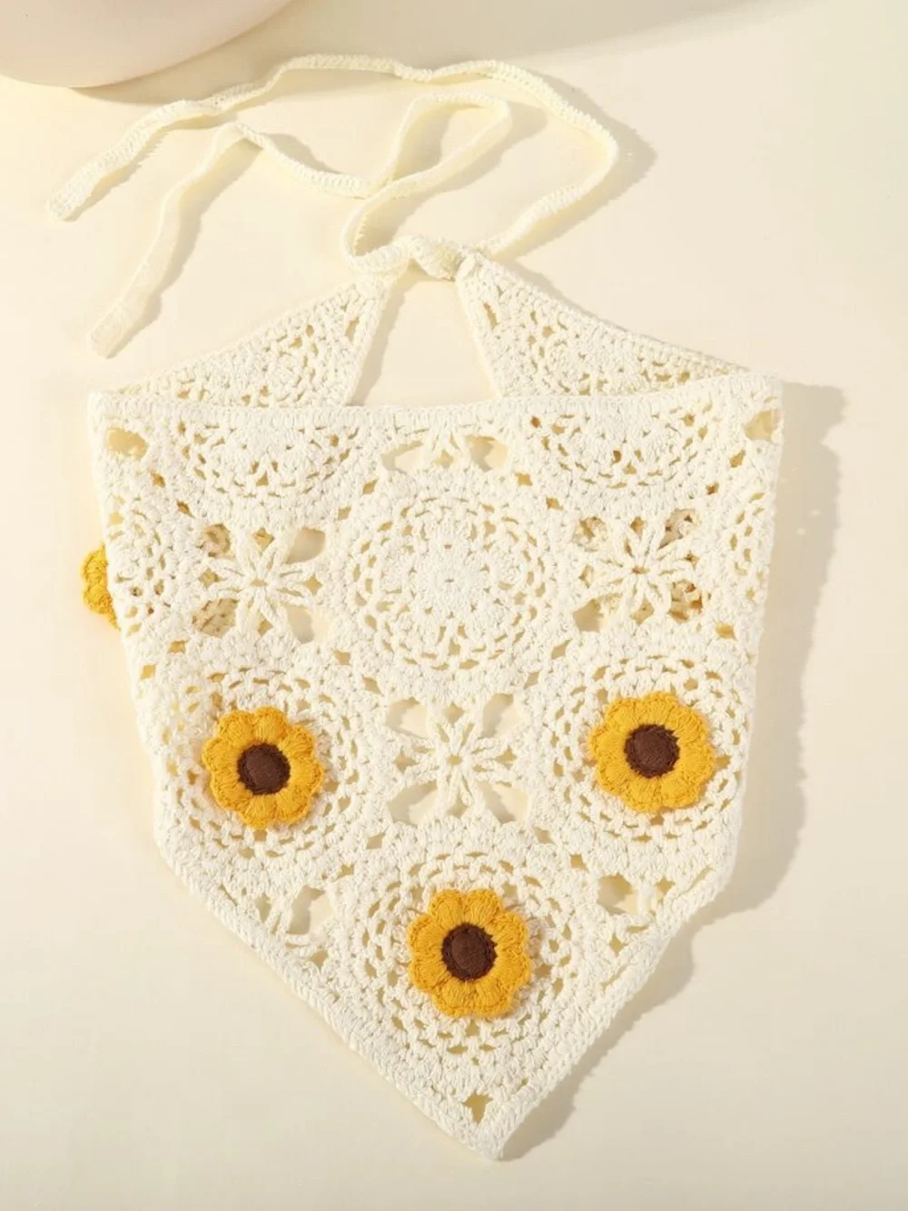 Crochet Sunflower scarf S180